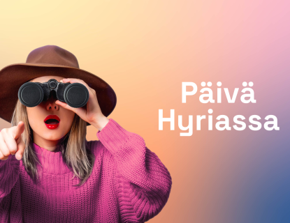 Henkilö katsoo kiikareilla, joissa on linssisuojat paikoillaan