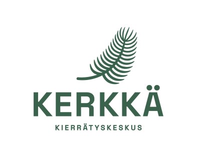 Kerkän kuusenkerkkää kuvaava liikemerkki ja logo