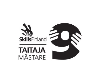 Taitaja9-kilpailun logo jossa kuvattuna numero 9, josta pitää kiinni kaksi kättä molemmin puolin